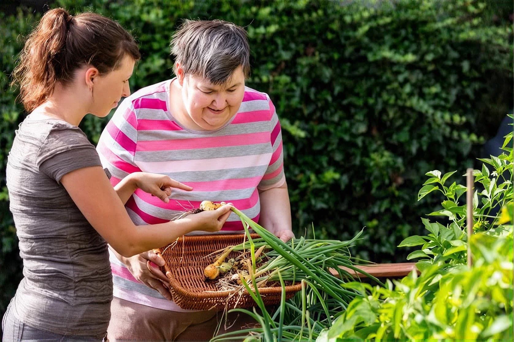 Support worker helping with daily living tasks