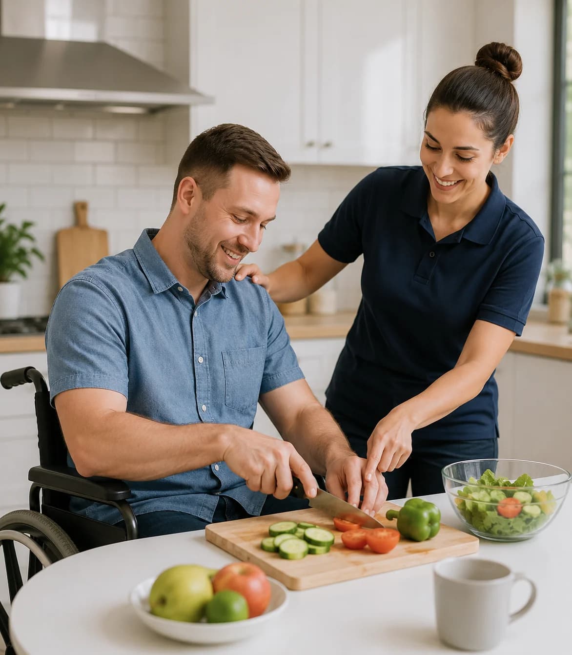 Participant enjoying independence at home