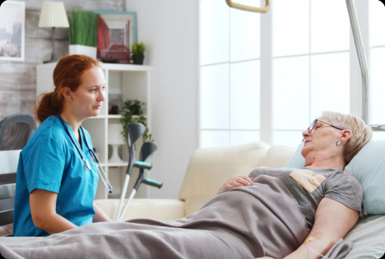 Qualified nurse providing clinical care support