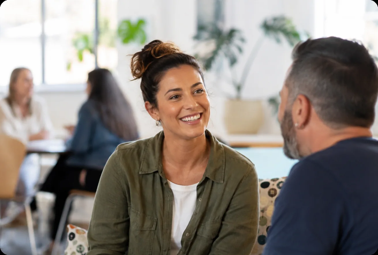 Recovery coach supporting a participant